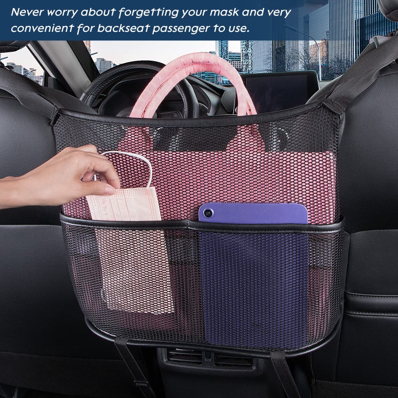 Eing Car Seat Back Organizer - Large Capacity Storage for Purses, Handbags & Kids' Items - Black - Image 4